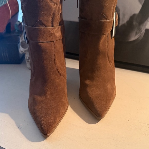 Vince Camuto Biancaa Brown Suede Western Boots - Picture 3 of 9